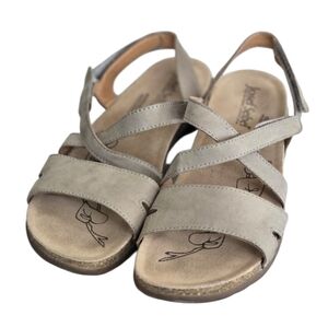JOSEF SEIBEL NEW Tan Leather Suede Sandals Size 40